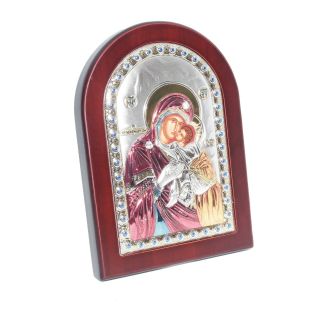 Silver Icon Orthodox Icon Mother Of God Sweet Kiss Byzantine Icon 14x10cm