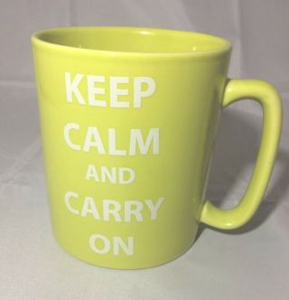 The Old Pottery Company Keep Calm And Carry On Large Mug Coffee Cup Green