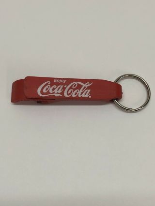 Coke Keychain Red White Coca Cola Bottle Opener Enjoy Coca Cola Can Pop Top Vntg