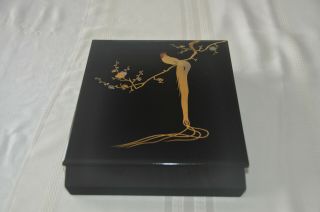 Zohiko Japanese Black & Gold Lacquer Box Signed Kyoto Zohiko
