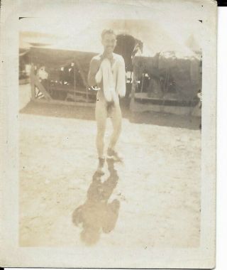 Vintage Ww 2 Fresh From The Shower Full Frontal Nude Soldier