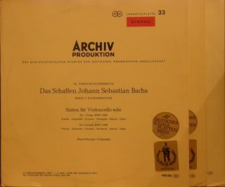 Ultra Rare German Stereo 3 Lps Set Fournier Bach Solo Cello Suites On Archiv