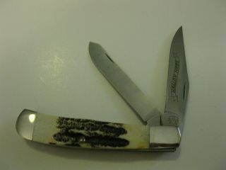 2006 Keen Kutter Usa Trapper Pocket Knife With Stag Handles Made In Usa