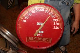 Vintage Harley Davidson Motorcycle Gas Oil 12 " Thermometer Sign