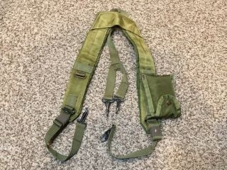 Us Military Alice Y Suspenders Lbe Web Harness Od Green With 1st Aid Pouch
