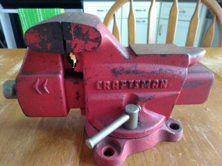 Vintage Craftsman Swivel Bench Vise No.  391 - 5180 3 1/2 " Jaws Anvil