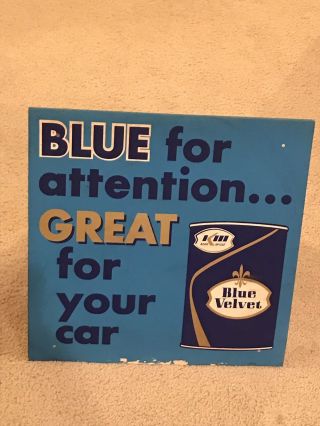 Blue Velvet Motor Oil Gas And Oil Sign Rare Old Vintage Kerr Mcgee Sign 2