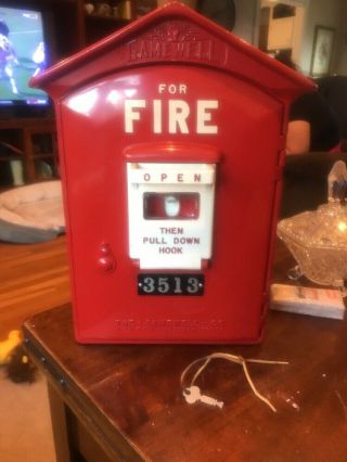 Vintage Gamewell Fire Alarm Station Pull Box W Key From Brooklyn Fdny Complete