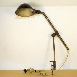 Antique Oc White Articulating Industrial Desk Light Task Lamp Rewired &