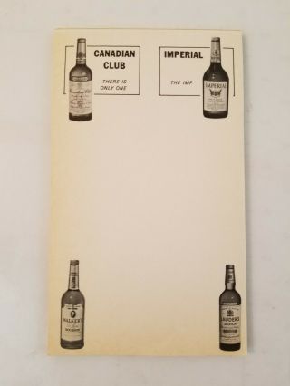 Canadian Club There Is Only One Imperial The Imp Alcohol Notepad Blank P1e