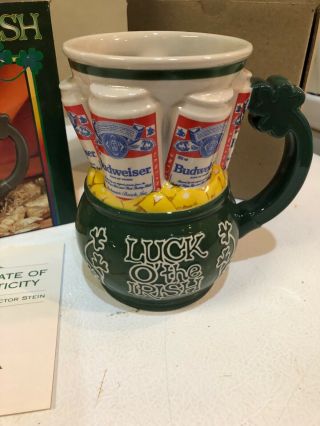 BUDWEISER LUCK OF THE IRISH COLLECTOR BEER STEIN MUG In The Box 3