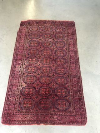 Moroccan Antique Handmade Wool Carpet Bohemian Berber 6’5 X 3’taznakht Tribe Rug