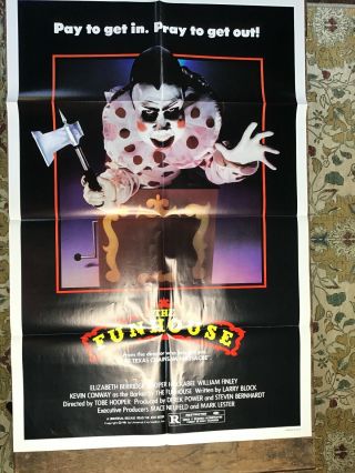 Vintage 1981 The Funhouse Movie Poster / The Texas Chainsaw Massacre
