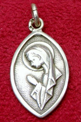 Vintage Sterling Silver Virgin Mother Mary Vatican Marian Pilgrimage Medal