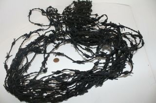 Leather barbed wire,  25 yards of a antique black color B2597 made with 2 mm le 3