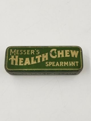 Vintage Messers Health Chew Spearmint Gum Medicine Tin Pittsburgh Pa