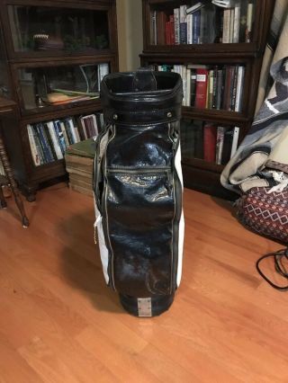 VINTAGE Titleist Black & White Leather Golf Bag 3