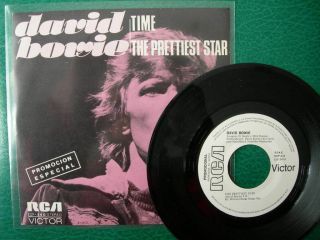 David Bowie " Time/prettiest Star " Rare 7 " Spanish Unique Promo 1975 Spain Nm