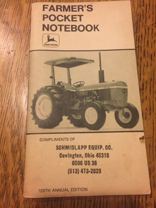Farmer’s Pocket Notebook John Deere1975 Covington Ohio