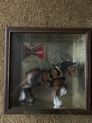 Rare Vintage Mid Century Famous Budweiser Clydesdale Horse Show Box/ No Lighting