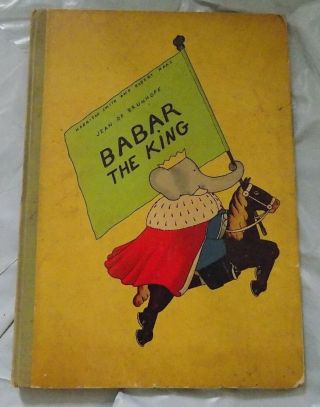 Babar The King By Jean De Brunhoff Rare 1st American Ed.  (1935) Vintage Book