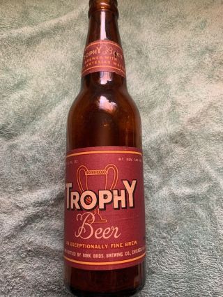 Trophy Beer Bottle Irtp Chicago Illinois Birk Bros Brewing Co Harold Sugarman