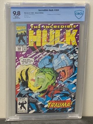 Incredible Hulk 394 9.  8 Highest Graded? White Pgs Marvel Comics 1992 Cgc Cbcs