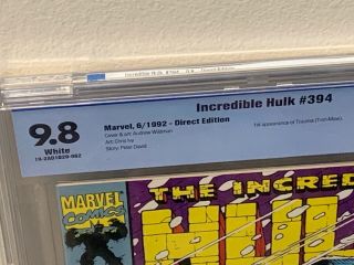 INCREDIBLE HULK 394 9.  8 HIGHEST Graded? WHITE Pgs Marvel Comics 1992 CGC CBCS 2