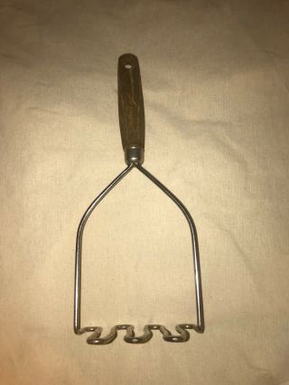 Vintage Potato Masher With Wooden Handle - Sturdy & Well Made
