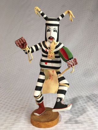 Vintage Signed Hopi Elroy G.  Watermelon Clown Kachina Doll