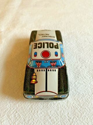 Vintage Tin Litho Toy Police Car Highway Patrol