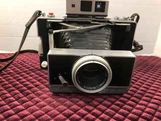 Polaroid Land Camera Model 180 w/Tominon 114mm f4.  5 Lens Vintage W/Cold Clip 3