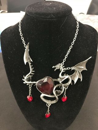 Alchemy Draig O Gariad Necklace & Pendant Dragon Gothic Hearts English Pewter