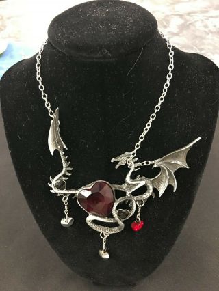 Alchemy Draig O Gariad Necklace & Pendant Dragon Gothic Hearts English Pewter 2