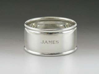 Antique/vintage C1920 Tiffany & Co Sterling Silver Napkin Ring " James " Monogram