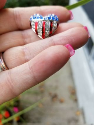 Swarovski Usa Americana Brave Heart Shaped 9 - 11 Tribute Pin