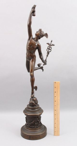 Antique 19thc Victorian Grand Tour Bronze Sculpture,  Nude Mercury Man,  Nr