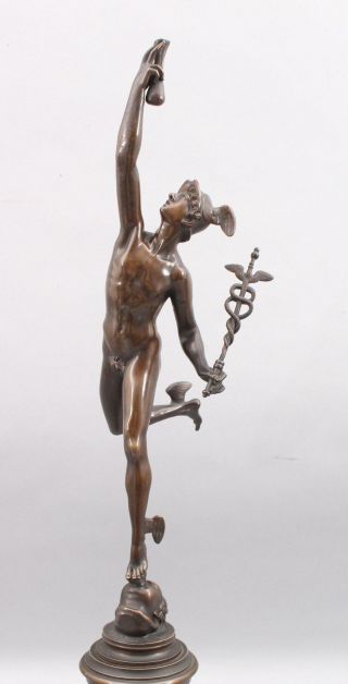 Antique 19thC Victorian Grand Tour Bronze Sculpture,  Nude Mercury Man,  NR 2