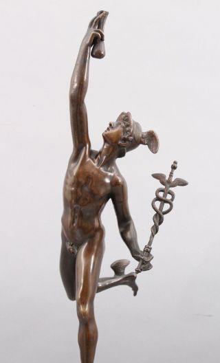Antique 19thC Victorian Grand Tour Bronze Sculpture,  Nude Mercury Man,  NR 3