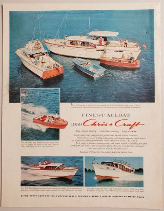 1959 Print Ad Chris - Craft Boat 55 