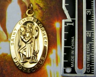 Carmelite Nun Lourdes Pilgrimage Vintage 14k Gold Fill Saint Christopher Medal
