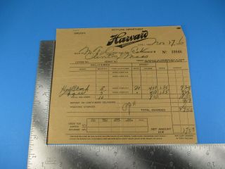 Harvard Brewing Letterhead Invoice 1936 Beer Brewery Lowell Ma S3434