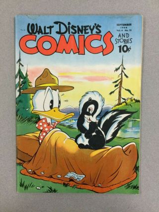 Walt Disney Comics And Stories 48,  F (6.  0),  1944 Dell Comics,  V 4 12,  Sharp