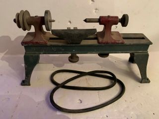Antique Miniature Bench Lathe Knapp Electric As Found No Motor Old 12 "