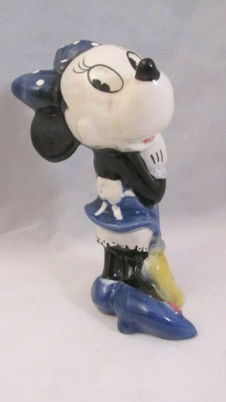 Vtg 1940s American Shaw Pottery Disney Figurine.  Minnie Mouse.  6 " High