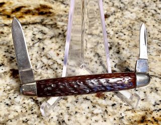 Rare Vintage E.  C.  Simmons Keen Kutter “bone” 2 Blade Pocket Knife
