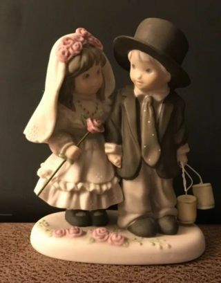 Enesco Promises Of Love Bride Groom Wedding Figurine 1997 323756