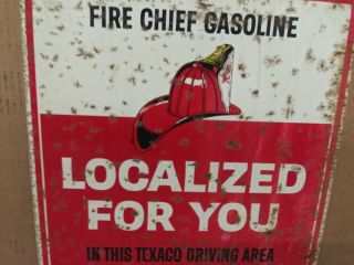 1950s Vintage Texaco Fire Chief Gasoline Sign Oil Farm Old Station Pump Fireman
