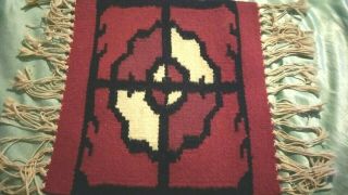 Vintage Small Textile Native American Rug Navajo Classic Red