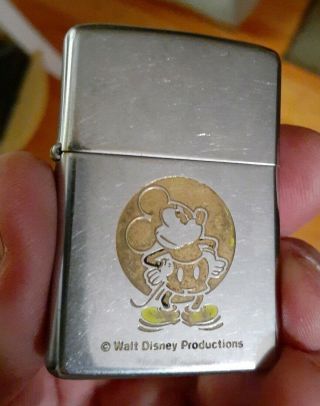 Vintage 1979 Zippo Walt Disney Mickey Mouse Cigarette Lighter